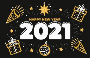 Free Printable Happy New Year 2022: Black and White Clip art Free Download