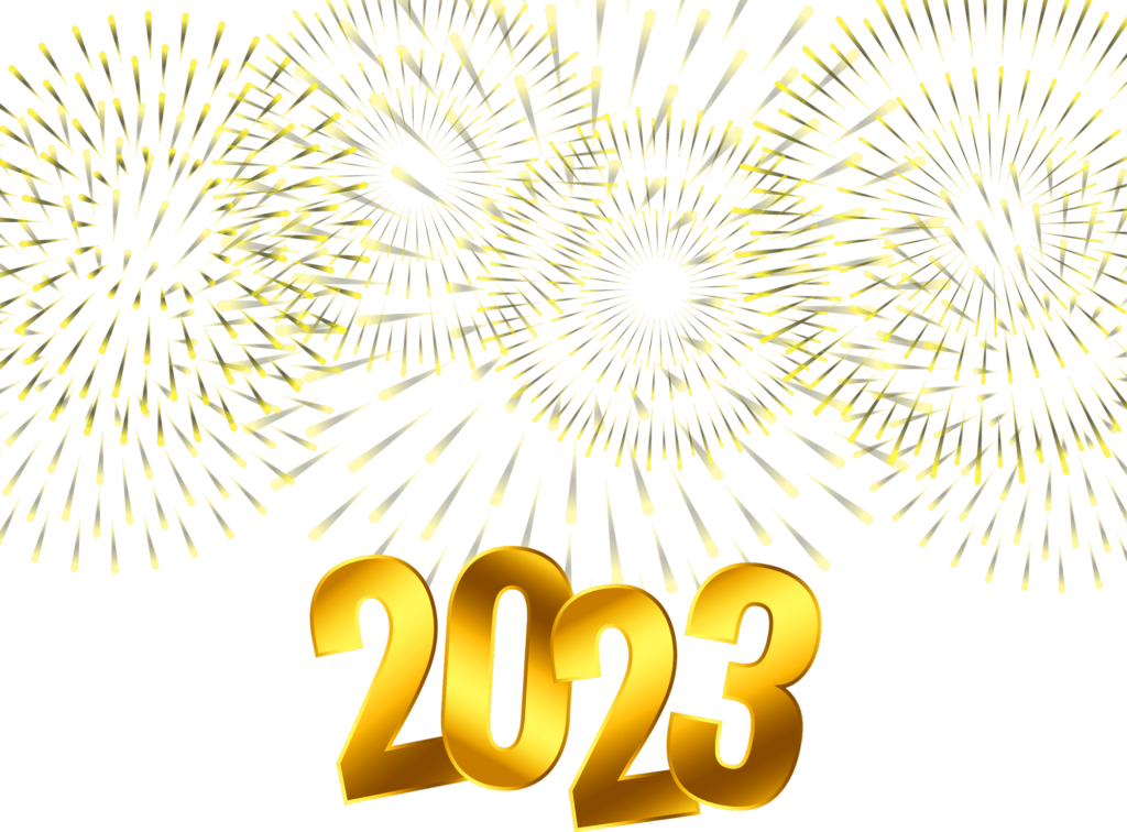 Free Printable Happy New Year 2024: Black and White Clip art Free Download