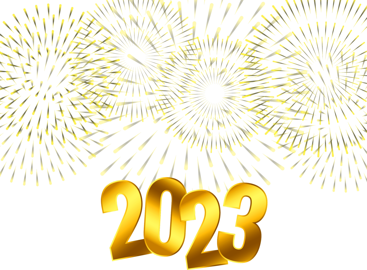 Free Printable Happy New Year 2024 Black and White Clip art Free Download