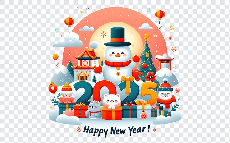 Happy New Year 2025 Stickers for Whatsapp